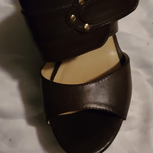 Liz Claiborne Wedge Sandles Brown leather size 6 - Picture 11 of 16
